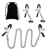 Adjustable Metal Nipple Clamps Necklace Entertainment Chain Clip for Women/Man Non-Piercing Nippleri