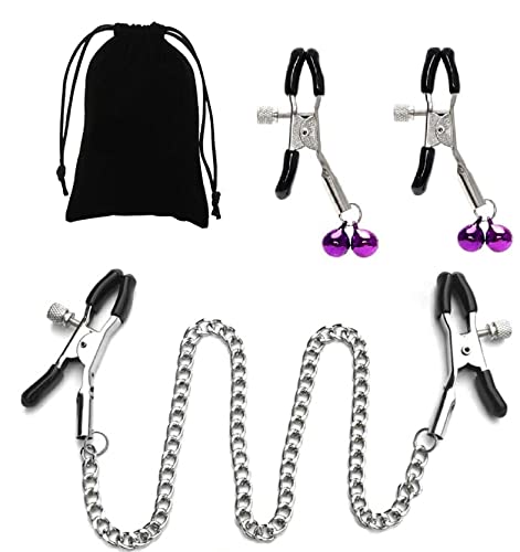 Adjustable Metal Nipple Clamps Necklace Entertainment Chain Clip For Women/Man Non-Piercing Nipplerings Clip On Nipple Rings Decorative Clip For Clothing Accessories 73928 (Brjj-44) #TOP4