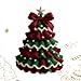 DIY Crochet Christmas Tree Kit, Handmade Holiday Decoration Set, Crochet Christmas Ornaments, for Beginners DIY Christmas Tree Starter Set, Include All Tools Needed for Beginner (Red & Green)
