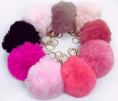 Kit 2 Chaveiros Pelúcia Pompom 10cm Acessório Bolsa Cores Sortidas