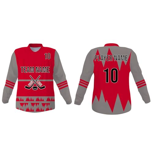 Image of SGS Sports Gear Custom Hockey Jersey, Personalized Reversible or Standard Design with Name & Number, Hockey Jersey
