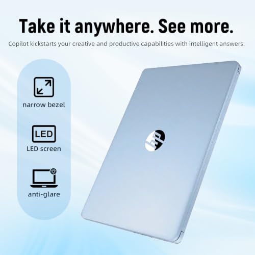 Image of HP 14 inch HD Student Business Laptop, Intel N150, 4GB RAM, 192GB Storage | (128GB UFS + 64GB SD Card), 1 Year Office 365, 720p Webcam, Slim Design, Copilot AI, WiFi 6, Win 11, Sky Blue
