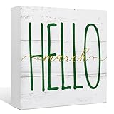 St.Patrick's Day Decorations Wooden Box Sign,Hello March Spring Sign,St.Patrick's...