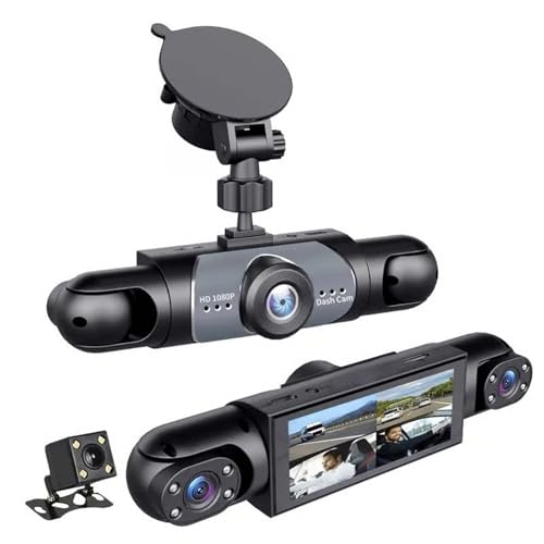 Image of Sakerplus Dash Cam Front and Rear Dash Camera for Cars, 4 Channel 360 Dash Cam with FHD 1080P Per Channel, G-Sensor Lock, SD Card, for Sedan SUV Truck Van (64, GB)