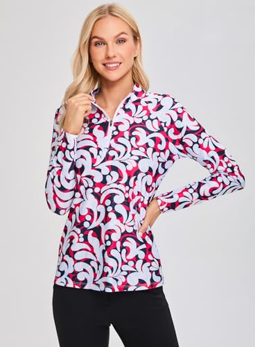 Image of Soneven Women's Sleeveless Golf Top Floral Athletic Golf Wear Moisture Wicking Sleeveless Polo Quick Dry
