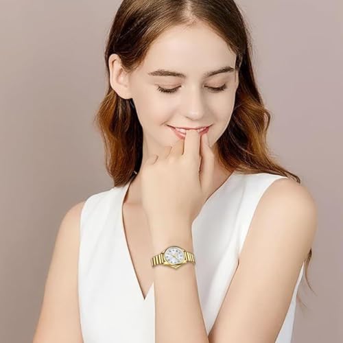Image of LIGE Luxury Watches for Women Easy Reader Analog Ladies Waterproof Quartz Watches with Stainless Steel Case Wrist Watch