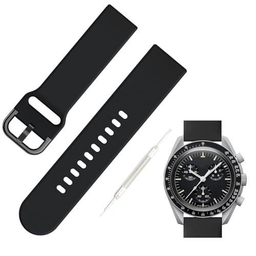 [Jumpsunfun] 20mm VRvoh for Swatch×OMEGA Speedmaster MoonSwatch XEHb`ƃIKxg Quick Release Ht ubN