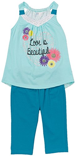 Image of ToBeInStyle Girl's Sleeveless Tank Top & Leggings 2 Piece Outfit Casual Dress Style Set