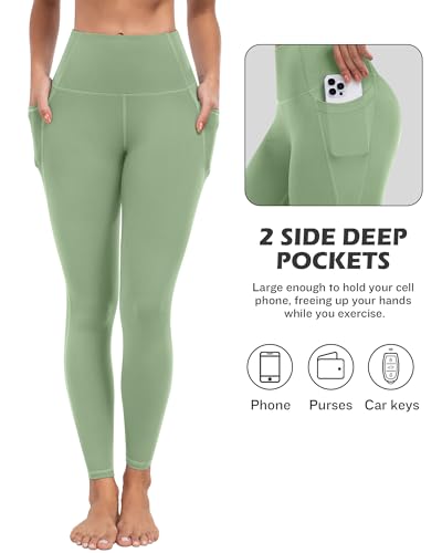 Image of ATHVOTAR Leggings with Pockets for Women, 7 Packs High Waisted Workout Tummy Control Yoga Pants