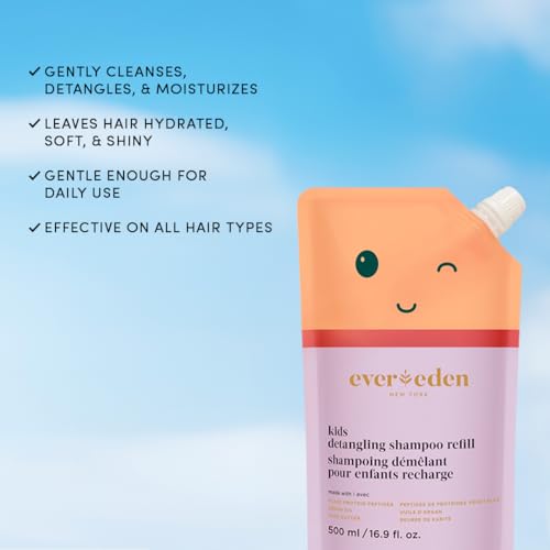 Image of Evereden Kids Shampoo Refill, 16.9 fl oz | Detangling, Clean, Non-Toxic Ingredients | Gentle Kids Haircare