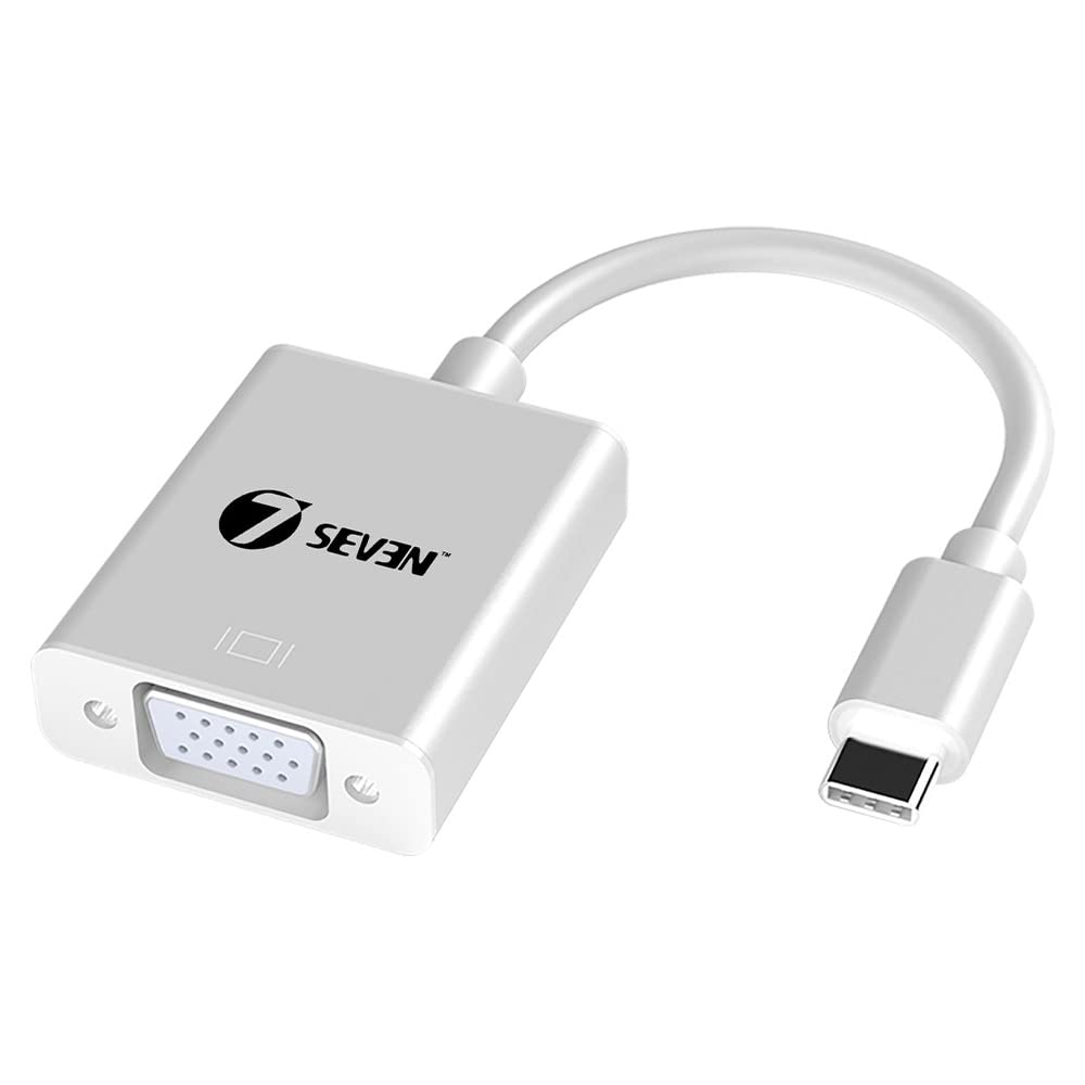 7-Seven USB 3.1 Type C to Vga Female Convertor|Adapter|Cable and Compatible with MacBook Pro,Mac mini,Ipad Pro,Surface Book,Chromebook Pixel,Dell Xps 13,Galaxy Mobile S20 & S10 and Many More