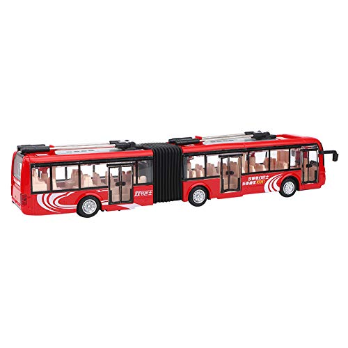 Keenso 1:48 CS0133, Autobús Urbano Electrónico, Coche Ligero, Juguete Educativo para Niños, Modelo de Tráfico (Rojo)