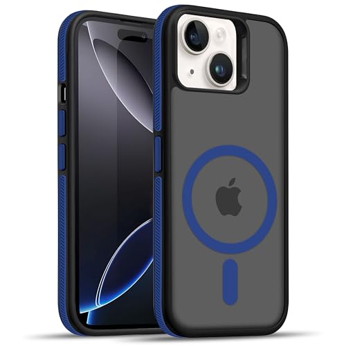 Image of V-TAN Ultra Matte Back Cover for Apple iPhone 14 Plus | Magnetic Case Compatible with Wireless Charging | Shockproof Stylish Protective Design Cover with Anti-Slip Grip - (Blue)