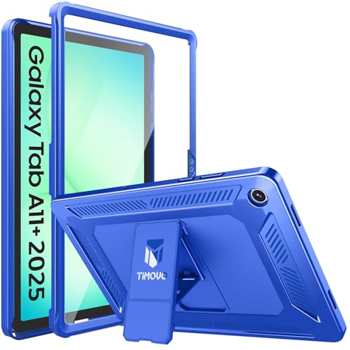Image of TiMOVO Case for Samsung Galaxy Tab A11+ /A11 Plus 11'', Sapphire Blue | Fit for SM-X230 /X236 /X238, Built-in Screen Protector, Dust Plug & Precise Cutouts, Shockproof Rugged Full Body Protection