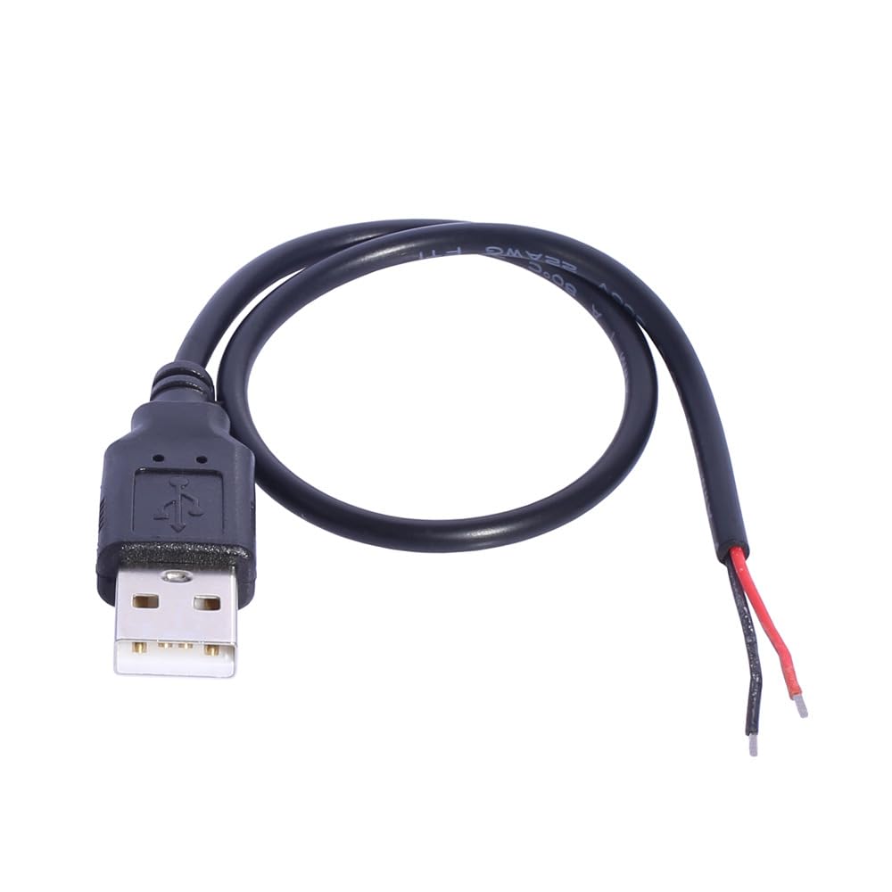 APGLSXY USB Pigtail 2Pin Cable USB Male to 2Pin Wire Pigtail Cable Power Extension Connector for LED Light Routers Power Supply