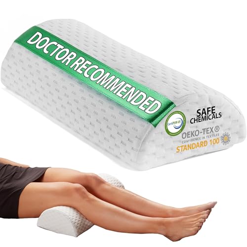 ComfiLife Knee Pillow for Back Sleeping – 100% Memory Foam Bolster Pillow for Legs – Under Knee...