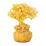 favomoto 1 pc feng shui prosperità albero soldi arredamento della scrivania albero chakra albero della fortuna ornamento di cristallo citrino home decor cantinetta albero di soldi