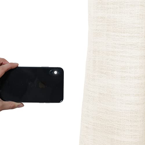 Twopages Faux Linen 84 Inches Long Ivory Blackout Curtain With Pinch Pleated And Back Tab For Living Room Kids Room Thermal Insulated Linen Blend Drape Window Treatment (72Wx84L, Panel) #TOP5