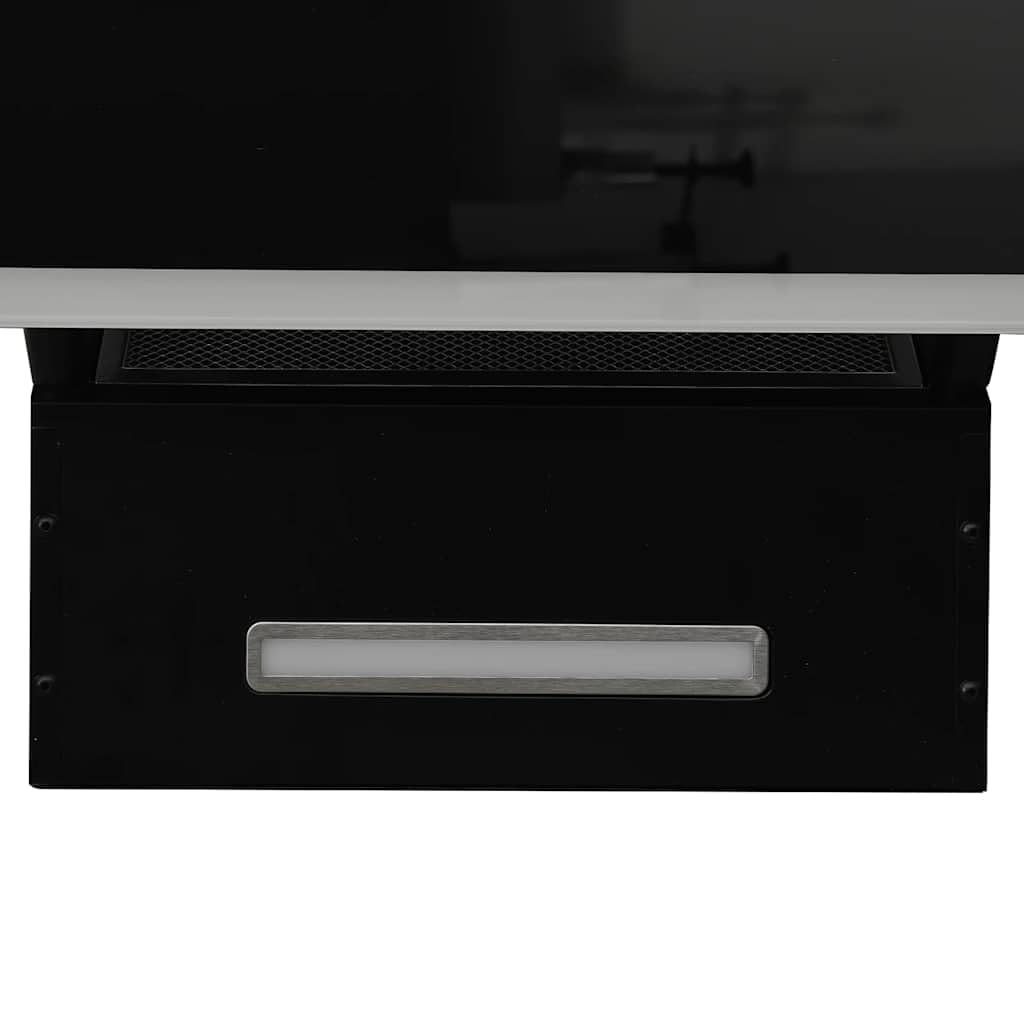vidaXL Campana extractora de pared, 90 cm, de acero y cristal templado negro