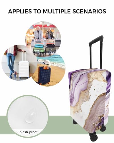 Travel Luggage Cover Spandex Elastic Suitcase Cover for Luggage, Scratch Proof Luggage Cover Protector for Trunk Case 19-21 Inch Luggage, Abstract Streamline Marble Pattern4