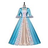 Willyacos Princess and The Pauper Erika Costume Anneliese Cosplay Costume Royal Blue Princess Dress Outfit for Women Adults (Blue, S)