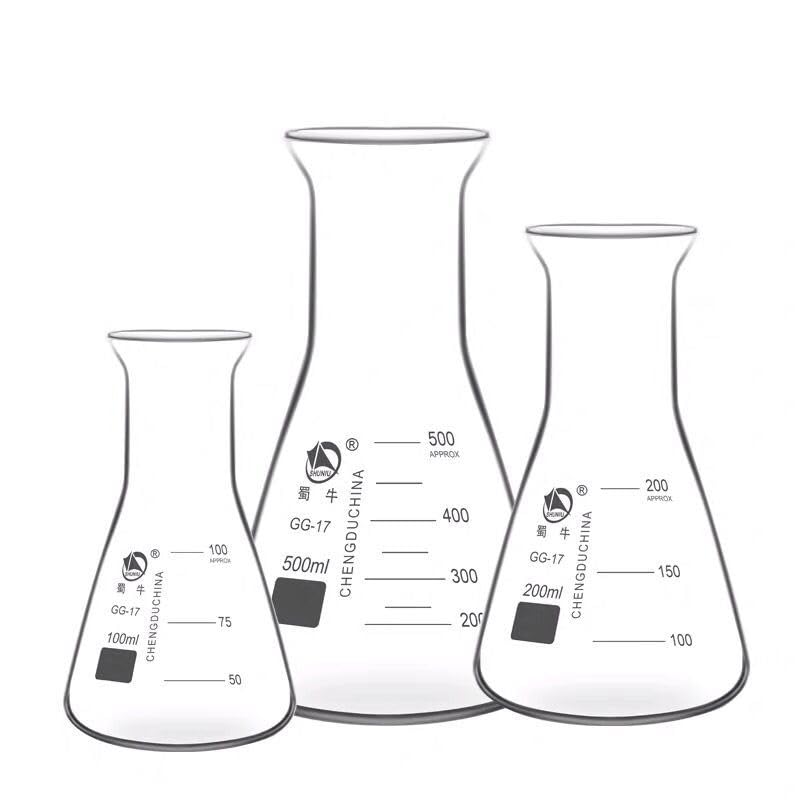 Beuta Erlenmeyer in Vetro Borosilicato 3.3 Graduata Collo Stretto o Bocca Larga Resistente al Calore Vetreria da Laboratorio 50–5000ml(Flared mouth 5000ml)