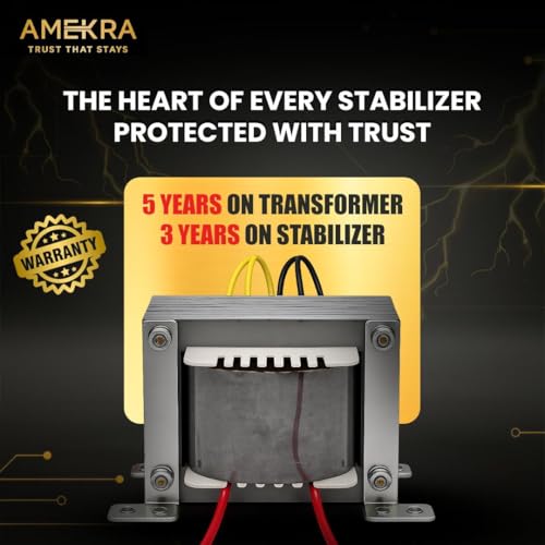 Image of Wall Mount Stabilizer for AC up to 0.8, 1.0, 1.5 Ton - 4KVA - 170V - Aluminium - LED Display - Relay Type - 5 Year Warranty