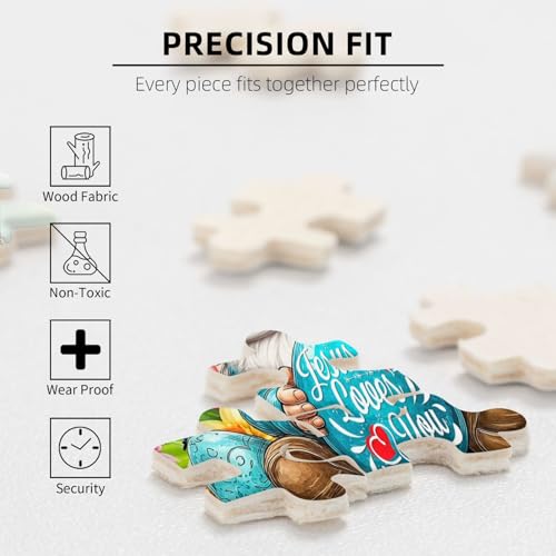 Easter Puzzles for Adults 500 Pieces Gnome Eggs Jigsaw Puzzle for Adults Cute Rabbit with Spring Flowers Wooden Puzzle Easter Gifts Basket Stuffers - image 4