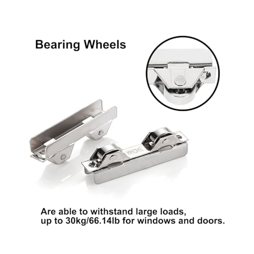 10pc Silver Glass Door Wheel Clamps - Sliding Door Roller, Window Bearing Wheel for 8mm Thick Glass, 46x20mm - Image 4