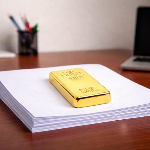 Image of Giftana Metal Gold Bar Paperweight for Office Table | Stylish Gifting Item for Women | Birthday & Anniversary Gift | Jewelry Shop Decor | Pirates & Money Heist-Themed Decoration 80 X 40 mm