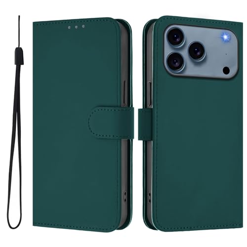 Étui en cuir iPhone 17 vert foncé : la housse portefeuille élégante et haut de gamme