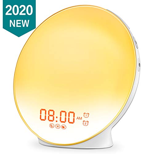 Wake-Up Light, HOKEKI Alarm Clock with 7 Colored Sunrise Simulation and Sunset Fading