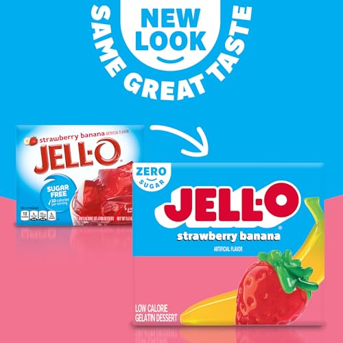 Image of Jell-O Sugar-Free Gelatin Dessert, Strawberry Banana (Pack of 4)