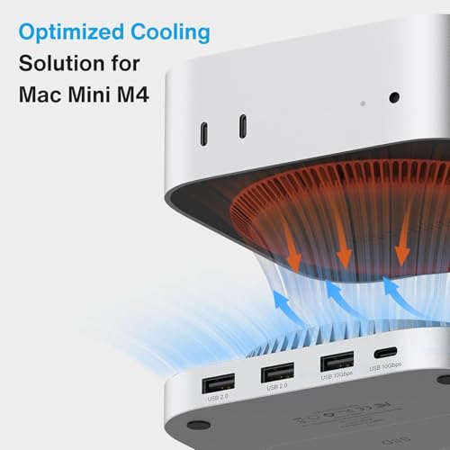 Image of IVANKY 13-in-1 Mac mini M4 &M4 Pro Dock 10Gbps USB A*2 +USB C *2, SD /TF 4.0 | Docking Station Stand with M.2 NVMe SSD Enclosure,4K@144Hz HDMI Hub, Audio Ports*2, 20W PD Power Adapter*1,