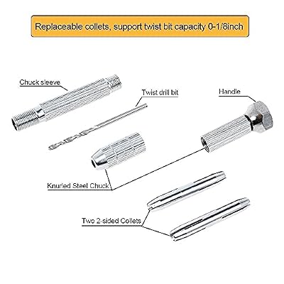 Precision Copper Pin Vise Hand Drill Set with 25 Micro Twist Drill Bits, Manual Hobby Drill for Resin, Jewelry, PCB, Plastic, Wood, Model Making, Mini Crafts and DIY Projects