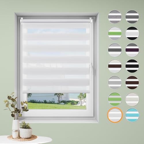 Doppelrollo klemmfix ohne Bohren B110 x H110cm-Stoffbreite 106cm Weiß Rollos für Fenster Fensterrollo innen ohne Bohren Klemmrollo Rollo Springrollos Sonnenschutz & Sichtschutz Doppelrollo klemmfix ohne Bohren B110 x H110cm-Stoffbreite 106cm Weiß Rollos für Fenster Fensterrollo innen ohne Bohren Klemmrollo Rollo Springrollos Sonnenschutz & Sichtschutz