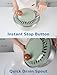 Lunememo Stainless Steel Salad Spinner, Lettuce Spinner with Drain, Non-Slip Base, Stop Button, Vegetable Dryer, BPA Free, 5.3 Qt