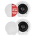 Pyle Coppia Altoparlanti, Casse Audio 2 Vie da Incasso 13,34 Centimetri a Muro/Soffitto per Casa, Speaker Connessioni Rapide, Suono Stereo, Tweeter in Polimero, 150 Watt, Bianco immagine