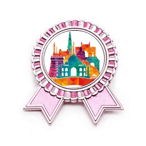 Broche monument culturel en métal rose M : le cadeau idéal pour passionnés