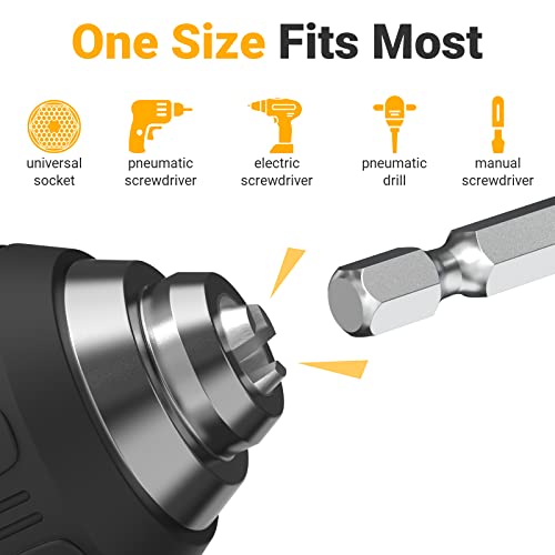Impact Drill Socket Adapter Set - 3 Pcs Sockets Extension Driver Bit Set 1/4" 3/8" 1/2" Hex Nut Wrench Holder Kit & 105 Right Angle Drill Attachment Screwdriver Power Hand Gadgets Tools Gifts For Men #TOP2