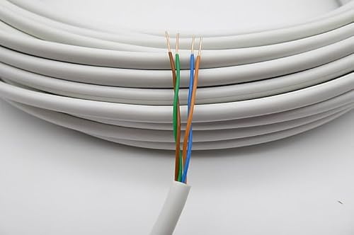 White 2 Pair CW1308 Solid Copper Telephone/Broadband Extension Cable - Twisted Pairs 0.5mm Conductor Wire - UK Product as Used by BT Openreach (25)