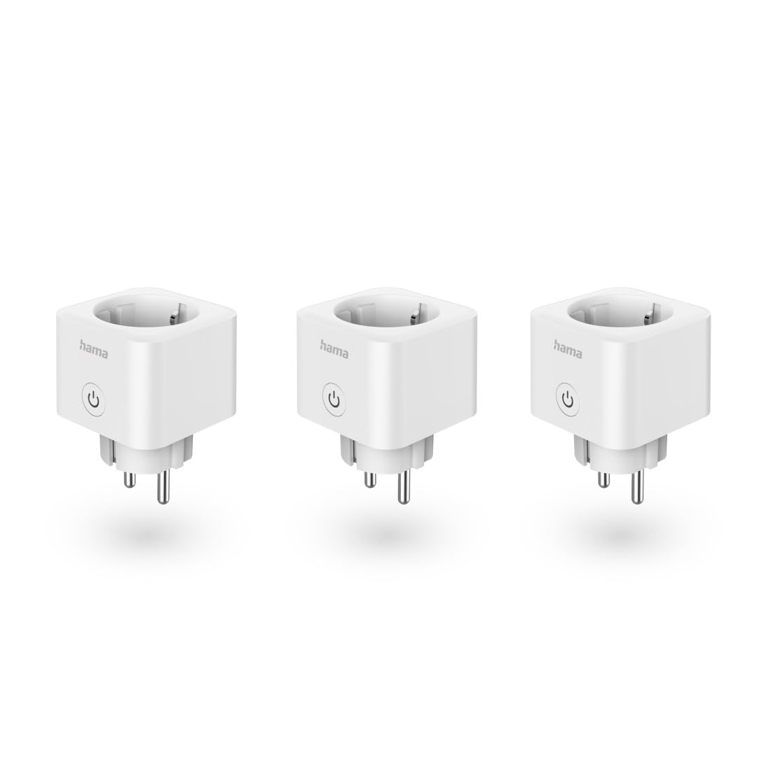 Hama Gniazdko Wi-Fi, 3-pak (z Matter Smart Home, uniwersalne, sterowane Wi-Fi gniazdko z aplikacją i sterowaniem głosowym, jako programator czasowy, 3680 W)