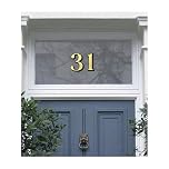 Personalised Gold House Door Number Fanlight Sticker, Traditional House Number, Victorian House Door Number Decal for Window, Housewarming Gift