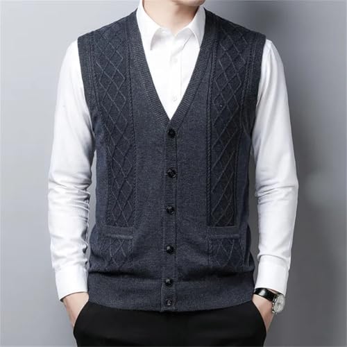 Men’S Casual Knitted Cardigan Vest Slim Fit V-Neck Sleeveless Button Down Sweater3