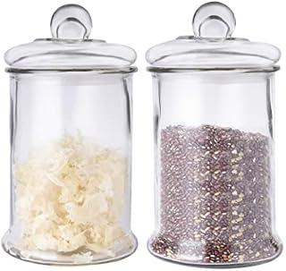 ORNAMI Glass Biscuits Jar with Airtight Lid (3L, Set of 2)