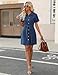 Nitzana Women's Denim Dress Summer Short Sleeve Jean Dress Button Down Denim Shirt Dresses with Pocket 2025 Trendy Outfits(Dark Blue,M)