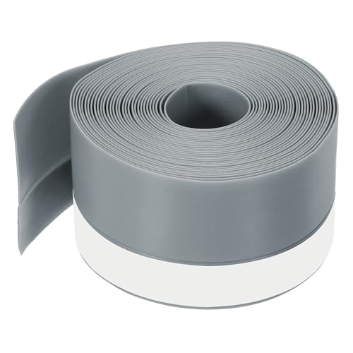PATIKIL Silicone Seal Strip, 16.5FT Self Adhesive Door Draft Stopper 45MM Silicone Soundproof Gap Replacement Strip Roll for Window, Door, Grey