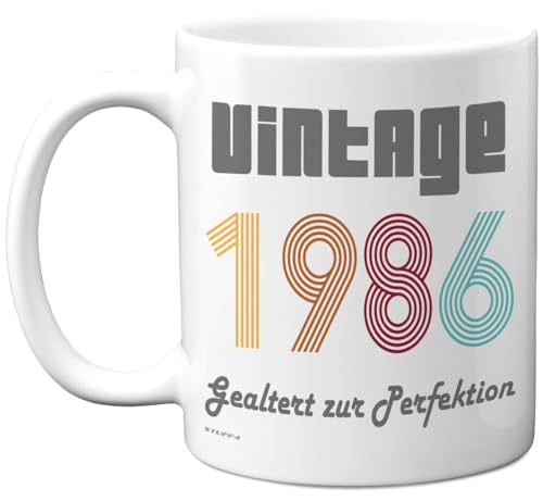 39. Geburtstagsgeschenke – 'Vintage 1986 Gealtert zur Perfektion' Tasse – Geburtstag Retro Tasse für Männer und Frauen, 325 ml Premium-Keramiktasse, Spülmaschinenfest