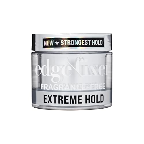 KISS COLORS & CARE Extreme Hold Edge Fixer Hair Gel, 24 Hour Maximum Hold, Ultimate Styling Control, No Flake Formula, For Coarser, Coily Hair, 3.38 oz (100 mL) - Fragrance Free