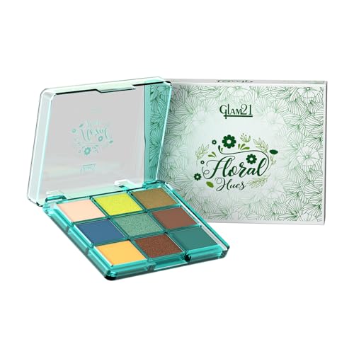 Image of Glam21 Floral Hues 9 In 1 Eyeshadow Palette | Highly Pigmented | Easy To Carry | Multicolor | Matte and Shimmers | Super-Blendable | Smudge-Proof (7.2 gm) |05- Hibiscus